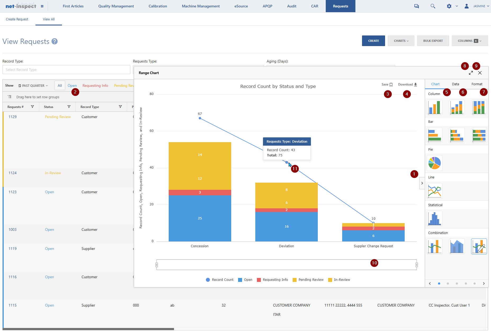 Navigating a Generated Requests Chart (Image 2)